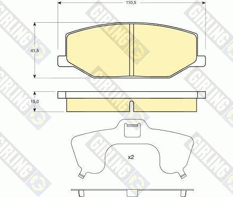 Girling 6132109 - Комплект спирачно феродо, дискови спирачки vvparts.bg