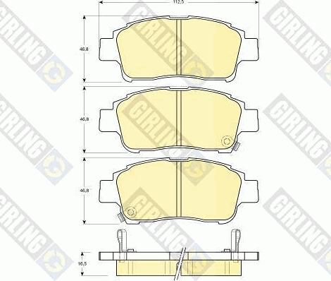 Girling 6132189 - Комплект спирачно феродо, дискови спирачки vvparts.bg