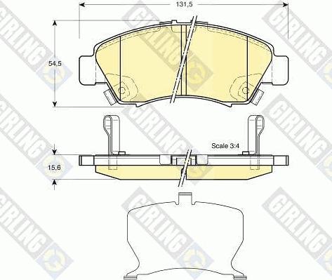 Girling 6132129 - Комплект спирачно феродо, дискови спирачки vvparts.bg