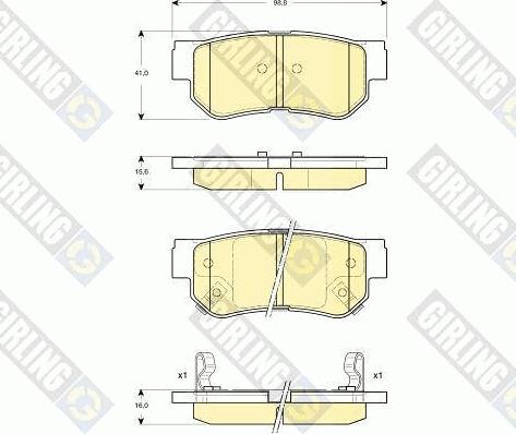 Girling 6132849 - Комплект спирачно феродо, дискови спирачки vvparts.bg