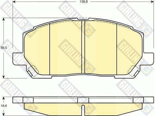 Girling 6132869 - Комплект спирачно феродо, дискови спирачки vvparts.bg