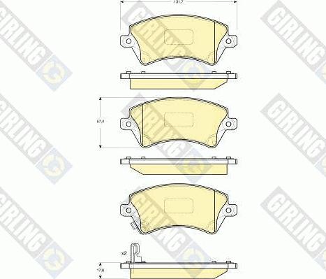 Girling 6132881 - Комплект спирачно феродо, дискови спирачки vvparts.bg