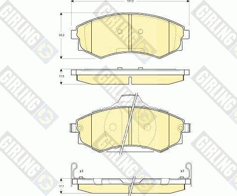 Girling 6132839 - Комплект спирачно феродо, дискови спирачки vvparts.bg