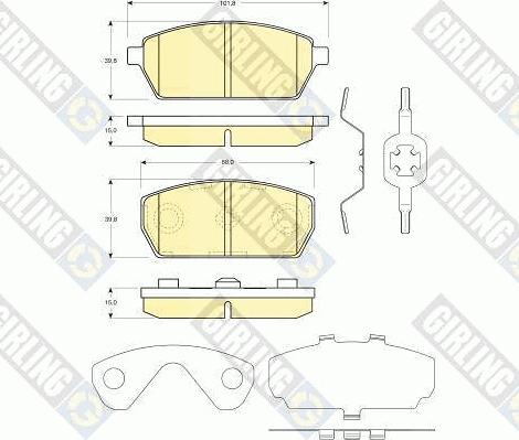 Girling 6132349 - Комплект спирачно феродо, дискови спирачки vvparts.bg