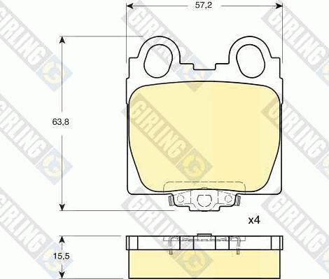 Girling 6132339 - Комплект спирачно феродо, дискови спирачки vvparts.bg