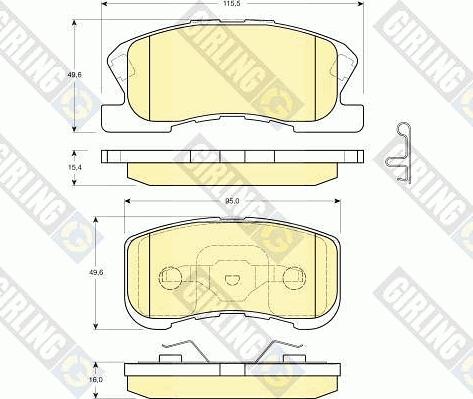 Girling 6132209 - Комплект спирачно феродо, дискови спирачки vvparts.bg