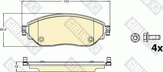 Girling 6120961 - Комплект спирачно феродо, дискови спирачки vvparts.bg