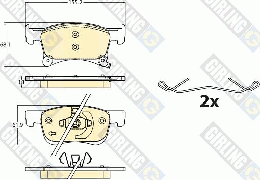 Girling 6120912 - Комплект спирачно феродо, дискови спирачки vvparts.bg