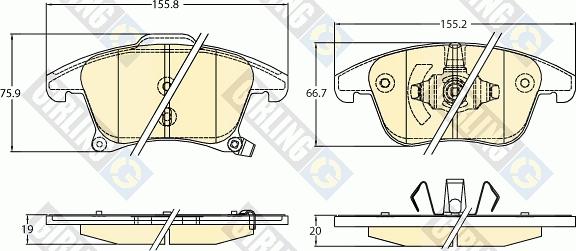 Girling 6120922 - Комплект спирачно феродо, дискови спирачки vvparts.bg