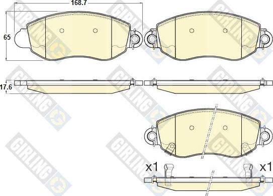 Girling 6120063 - Комплект спирачно феродо, дискови спирачки vvparts.bg