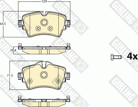 Girling 6120871 - Комплект спирачно феродо, дискови спирачки vvparts.bg