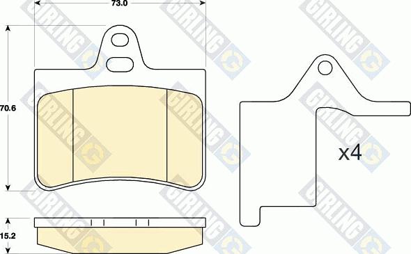 Girling 6120308 - Комплект спирачно феродо, дискови спирачки vvparts.bg