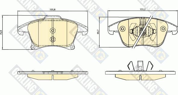 Girling 6120752 - Комплект спирачно феродо, дискови спирачки vvparts.bg