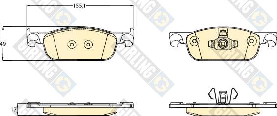 Girling 6121572 - Комплект спирачно феродо, дискови спирачки vvparts.bg