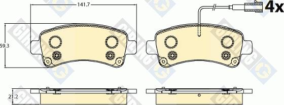 Girling 6121065 - Комплект спирачно феродо, дискови спирачки vvparts.bg