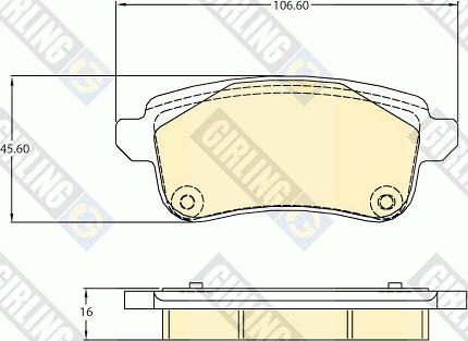 Girling 6121361 - Комплект спирачно феродо, дискови спирачки vvparts.bg