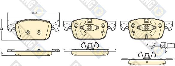 Girling 6121272 - Комплект спирачно феродо, дискови спирачки vvparts.bg