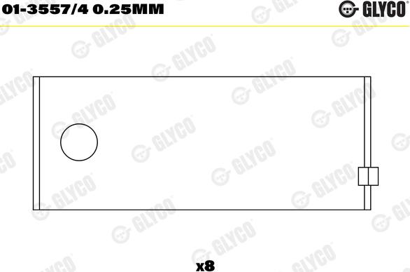 Glyco 01-3557/4 0.25mm - Биелен лагер vvparts.bg