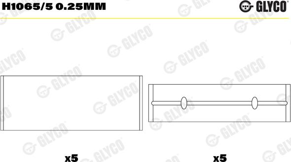 Glyco H1065/5 0.25mm - Лагер на коляновия вал vvparts.bg