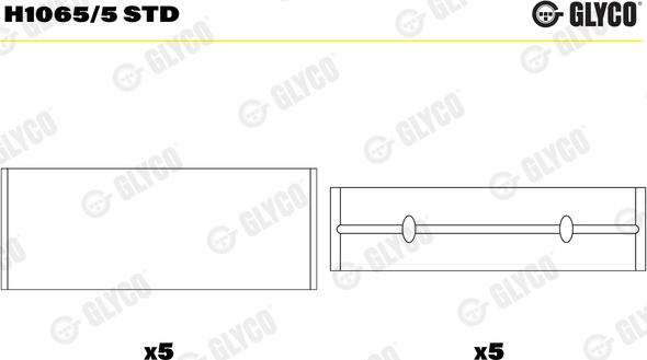 Glyco H1065/5 STD - Лагер на коляновия вал vvparts.bg