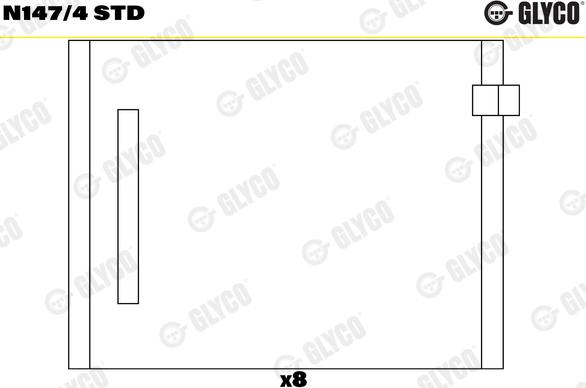 Glyco N147/4 STD - Лагер (втулка) на разпределителния вал vvparts.bg