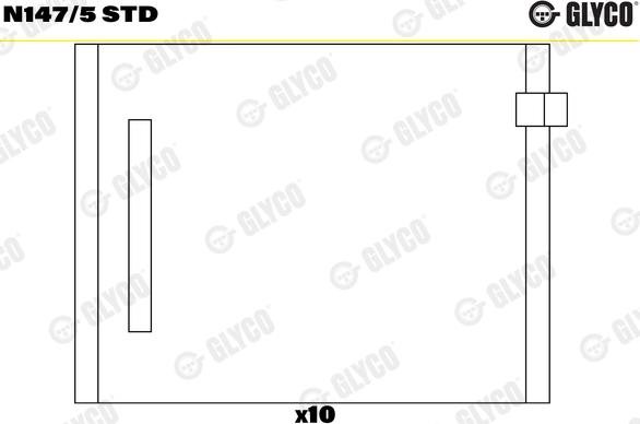 Glyco N147/5 STD - Лагер (втулка) на разпределителния вал vvparts.bg