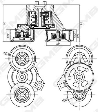 GMB GAT30260 - Ремъчен обтегач, пистов ремък vvparts.bg