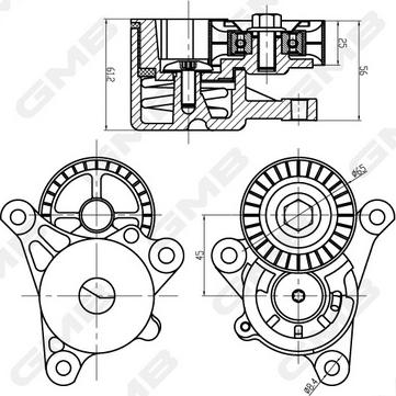 GMB GAT32560 - Ремъчен обтегач, пистов ремък vvparts.bg