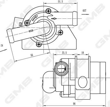 GMB GEW-VW018 - Допълнителна водна помпа vvparts.bg