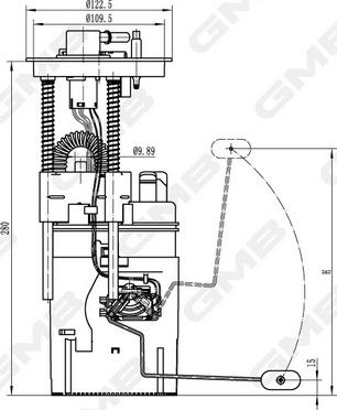 GMB GFPS-137A - Горивопроводен модул (горивна помпа+сонда) vvparts.bg