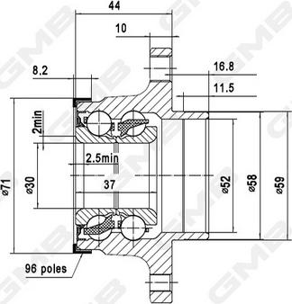 GMB GH23760M - Главина на колелото vvparts.bg