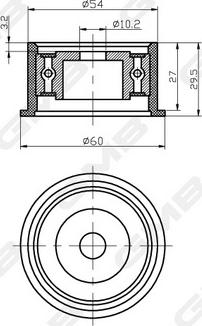 GMB GT60590 - Паразитна / водеща ролка, зъбен ремък vvparts.bg