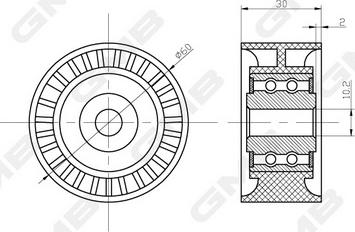 GMB GT30500 - Паразитна / водеща ролка, зъбен ремък vvparts.bg