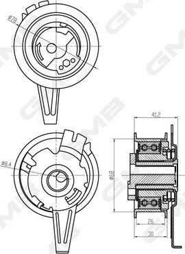 GMB GTB0950 - Обтяжна ролка, ангренаж vvparts.bg