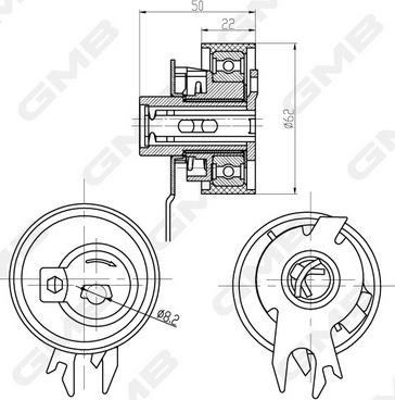 GMB GTB0450 - Обтяжна ролка, ангренаж vvparts.bg