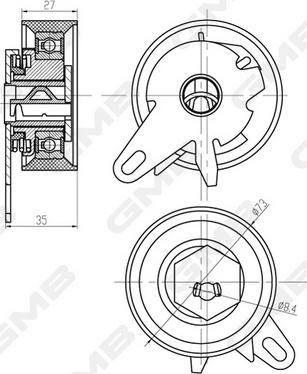 GMB GTB0430 - Обтяжна ролка, ангренаж vvparts.bg