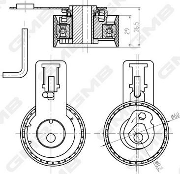 GMB GTB0540 - Обтяжна ролка, ангренаж vvparts.bg