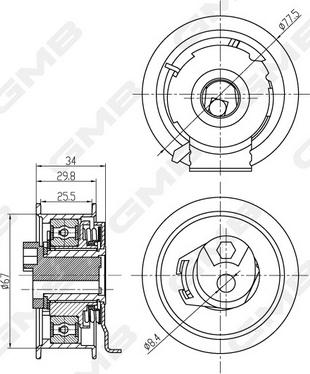 GMB GTB0600 - Обтяжна ролка, ангренаж vvparts.bg