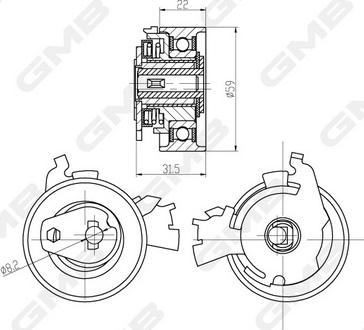 GMB GTB0040 - Обтяжна ролка, ангренаж vvparts.bg