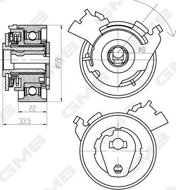 GMB GTB0030 - Обтяжна ролка, ангренаж vvparts.bg