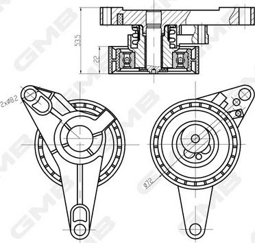 GMB GTB0800 - Обтяжна ролка, ангренаж vvparts.bg