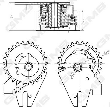 GMB GTB0390 - Обтяжна ролка, ангренаж vvparts.bg