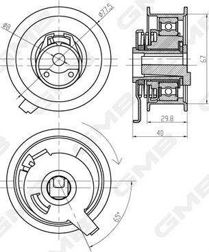 GMB GTB0300 - Обтяжна ролка, ангренаж vvparts.bg