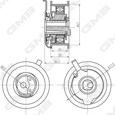 GMB GTB0270 - Обтяжна ролка, ангренаж vvparts.bg