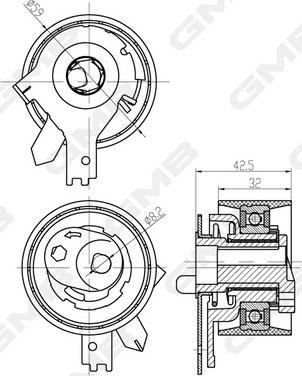 GMB GTB1450 - Обтяжна ролка, ангренаж vvparts.bg