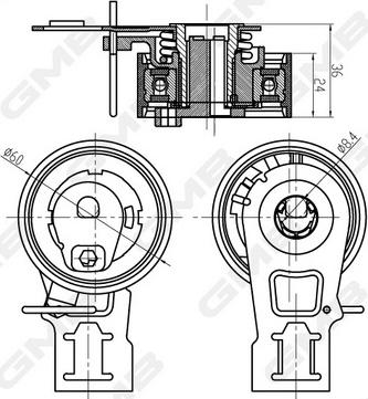 GMB GTB1020 - Обтяжна ролка, ангренаж vvparts.bg