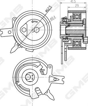 GMB GTB1380 - Обтяжна ролка, ангренаж vvparts.bg