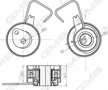 GMB GTB1240 - Обтяжна ролка, ангренаж vvparts.bg