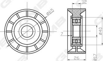 GMB GTC0990 - Паразитна / водеща ролка, зъбен ремък vvparts.bg