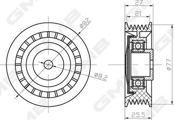 GMB GTC0670 - Паразитна / водеща ролка, зъбен ремък vvparts.bg